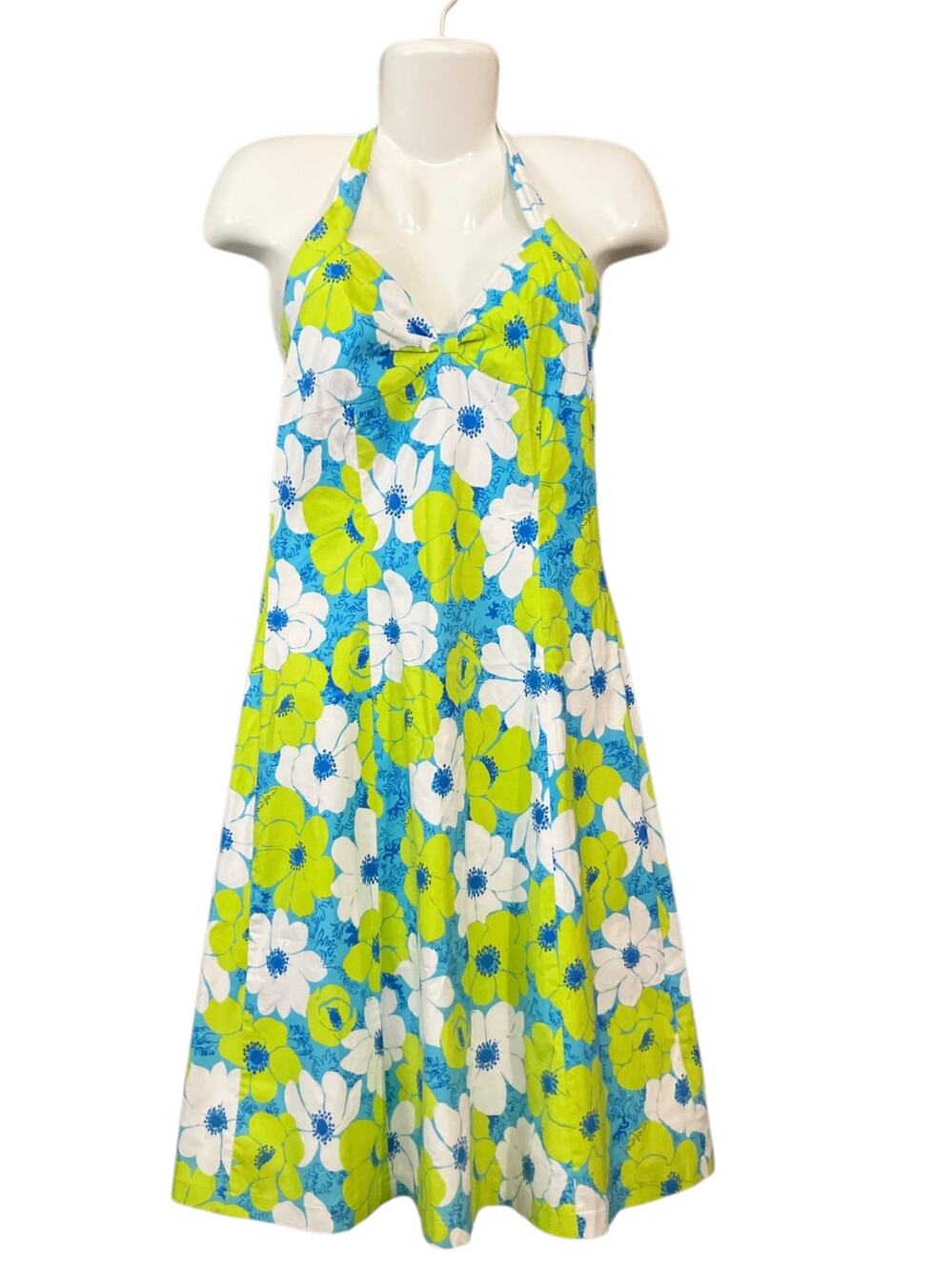 Key West Women's Floral Halter Dress Retro Inspired Summer 60s & 70s Style SZ 4